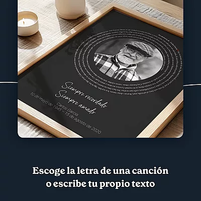 Póster conmemorativo con letra de canción 5