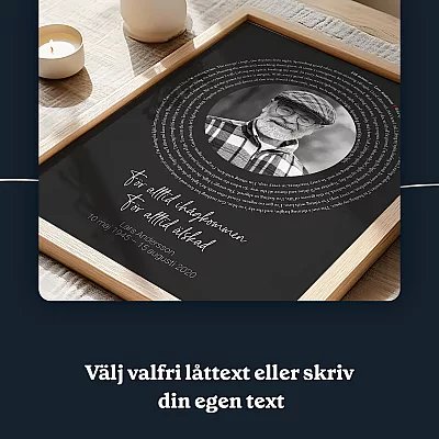 Ett kärleksfullt minne - affisch med sångtext 5