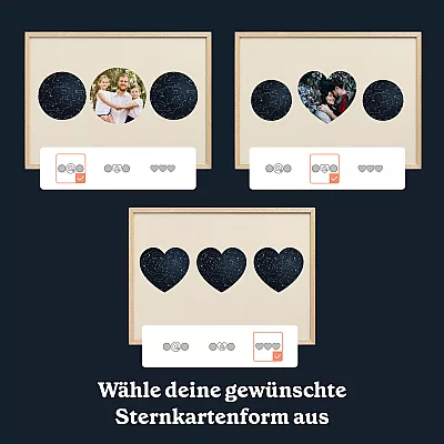 DE 6 Dreifache-Sternenkarte mit Foto Form