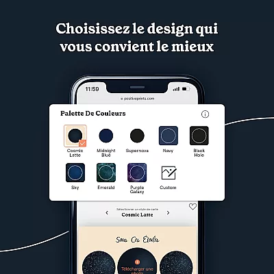 FR 4 Carte des Étoiles Triple avec photo design