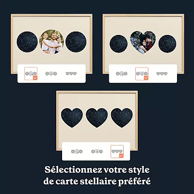 FR 6 Carte des Étoiles Triple avec photo forme