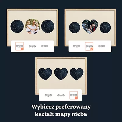 PL 6 Potrójna Mapa gwiazd ze zdjęciem kształt