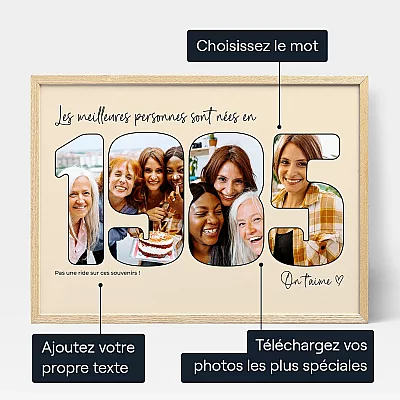 Collage Photo Danniversaire En Chiffre — cadeau anniversaire personnalisé