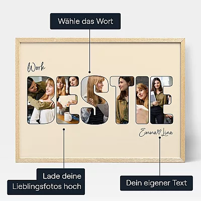 DE_3_Work Bestie – Buchstaben Collage mit Fotos