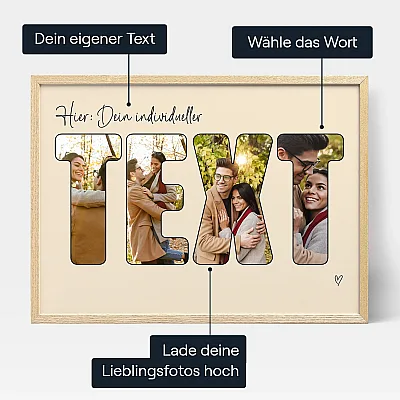 Buchstaben Foto Collage — personalisiertes Geschenk für Ihn - Schweiz