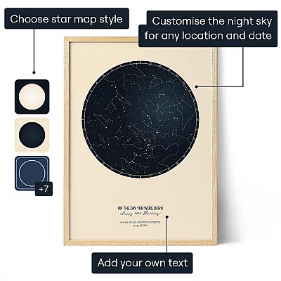 40th Birthday Star Map customise