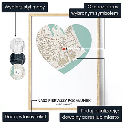 Nasz Pierwszy Pocalunek — personalizowany plakat artystyczny