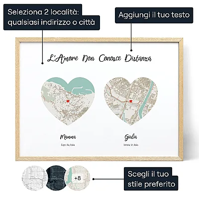 Lamore Non Conosce Distanza Mappa Per La Mamma