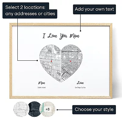 Mother And Child Map — personalised gift for her