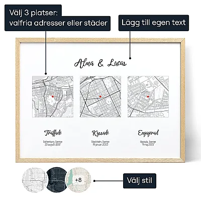 Mottes Kysstes Forlovades Karta — personlig konstprint