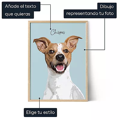 Retrato Personalizado De Mascota — regalo personalizado para él