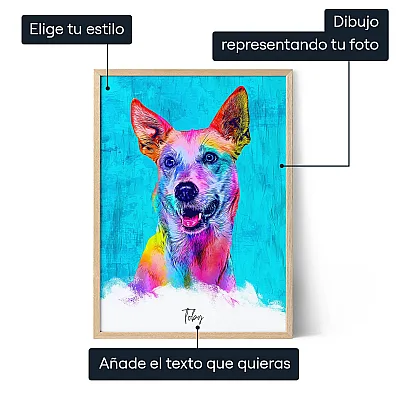 Retrato pop art de perro