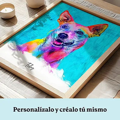 Retrato pop art de perro