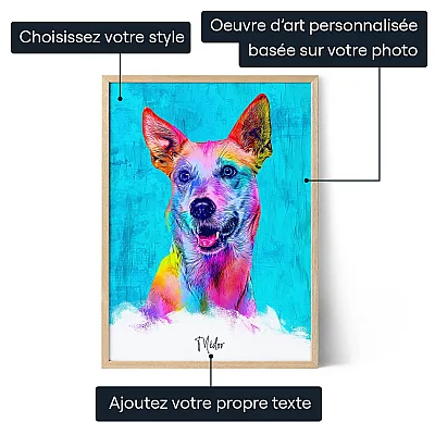 Portrait Pop Art pour Chien