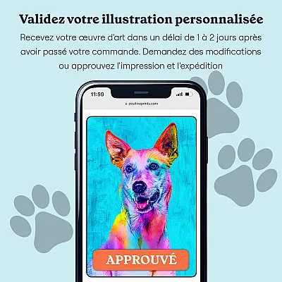 Portrait Pop Art pour Chien