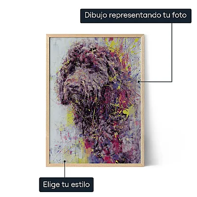 Retrato abstracto personalizado de perro