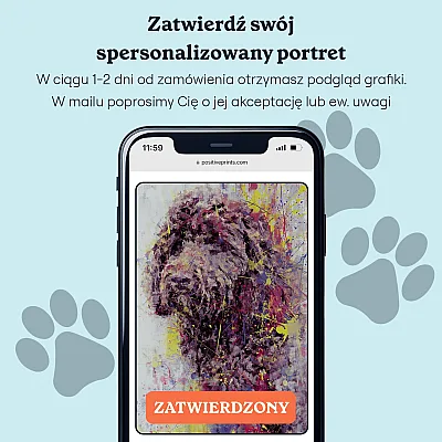 Portret psa w stylu abstrakcyjnym