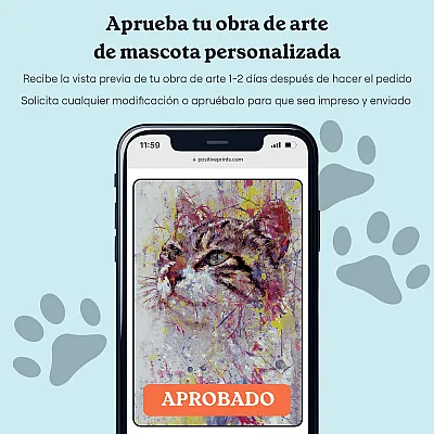 Retrato abstracto personalizado de gato