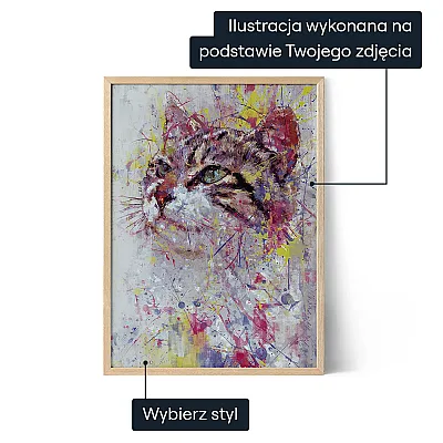 Portret kota w stylu abstrakcyjnym