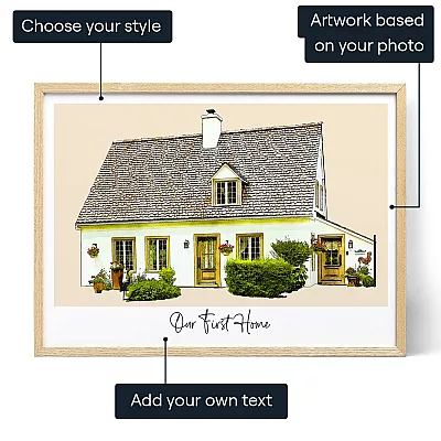 Custom Watercolour House Portrait — personalized art print