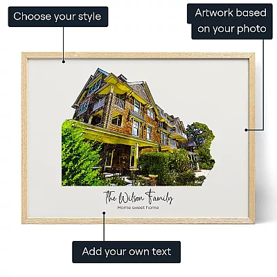 Custom House Illustration — personalized art print