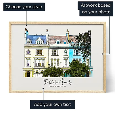 Custom House Illustration — personalised art print
