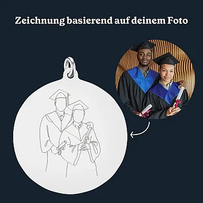DE_03_Kette mit One Line Art Gravur für Abschlussfeiern