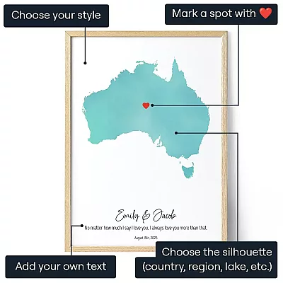 Custom Watercolor Map — personalised art print