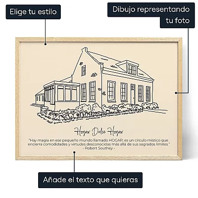 Arte Lineal De Una Casa — impresión artística personalizada