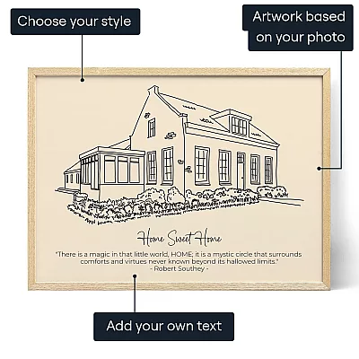 House Line Art — personalised art print