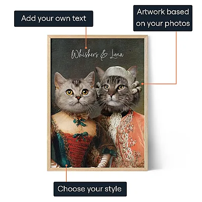 EN_01_The Royal Couple – Custom Cat Portrait