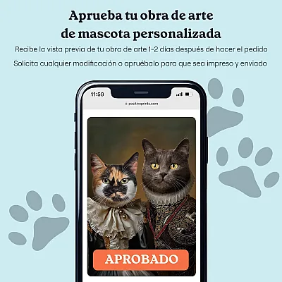 ES_06_Pareja Real – Retrato Personalizado de Gatos