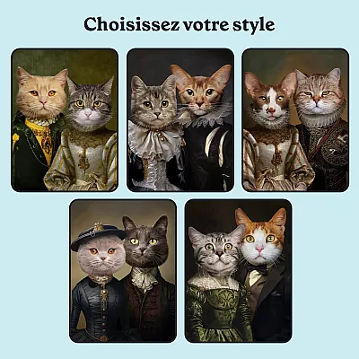 FR_02_Couple Royal – Portrait Personnalisé de Chats