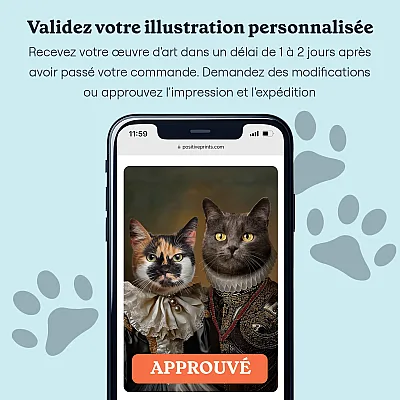FR_06_Couple Royal – Portrait Personnalisé de Chats