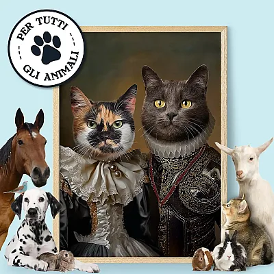 IT_04_Royal Couple – Ritratto Personalizzato di Gatti