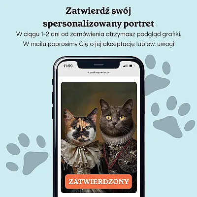 PL_06_Królewska Para – Personalizowany Portret Kotów