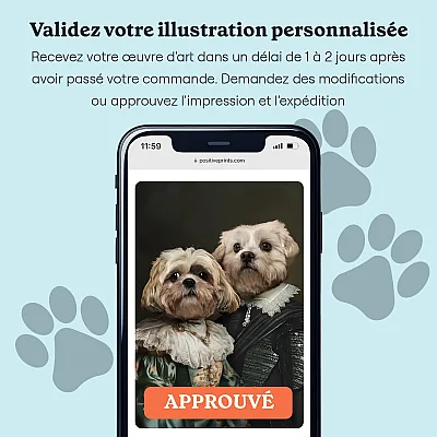 FR_06_Couple Royal – Portrait Personnalisé d'animaux de compagnie