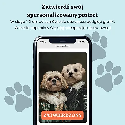 PL_06_Królewska Para – Personalizowany Portret Zwierzaków