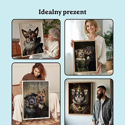 PL_07_Królewska Para – Personalizowany Portret Zwierzaków