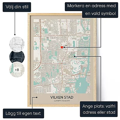 Anpassad Karta Tavla — personlig konstprint
