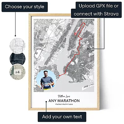 Custom Marathon Map Print — personalized art print