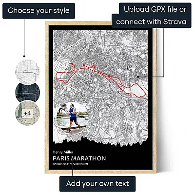 EN_01_Paris Marathon Map Poster