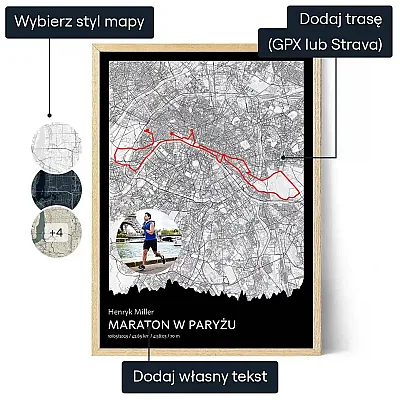 PL_01_Paryż Maraton – plakat personalizowany