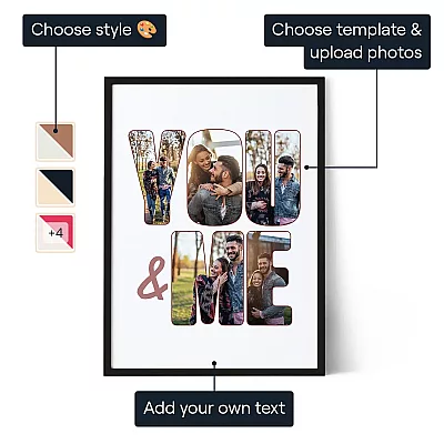You Me Collage Art — personalised art print