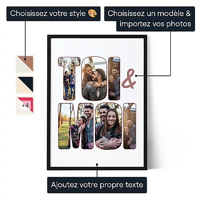 Collage Photo Artistique Toi Et Moi — art mural photo personnalisé
