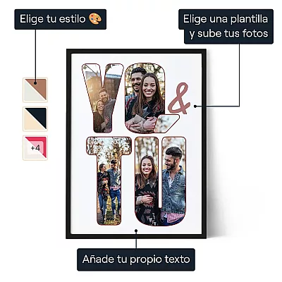 Collage Artistico Tu Y Yo — impresión artística personalizada