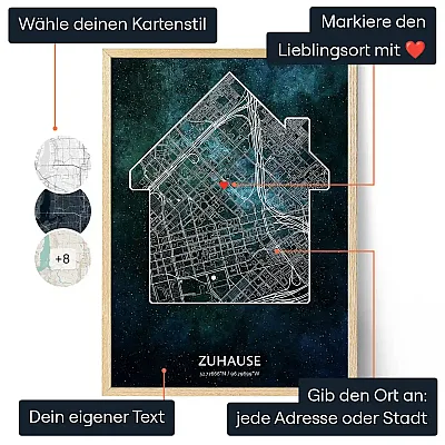 Unser Erstes Zuhause — personalisierter Kunstdruck - Schweiz