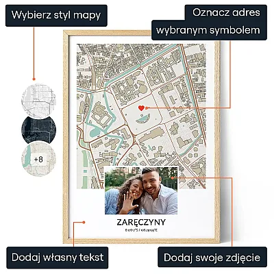 Mapa Naszych Zareczyn — personalizowany plakat artystyczny