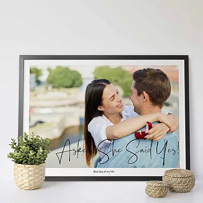 he asked she said yes poster