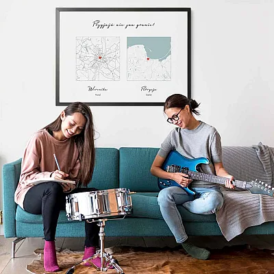 podwójna mapa plakat